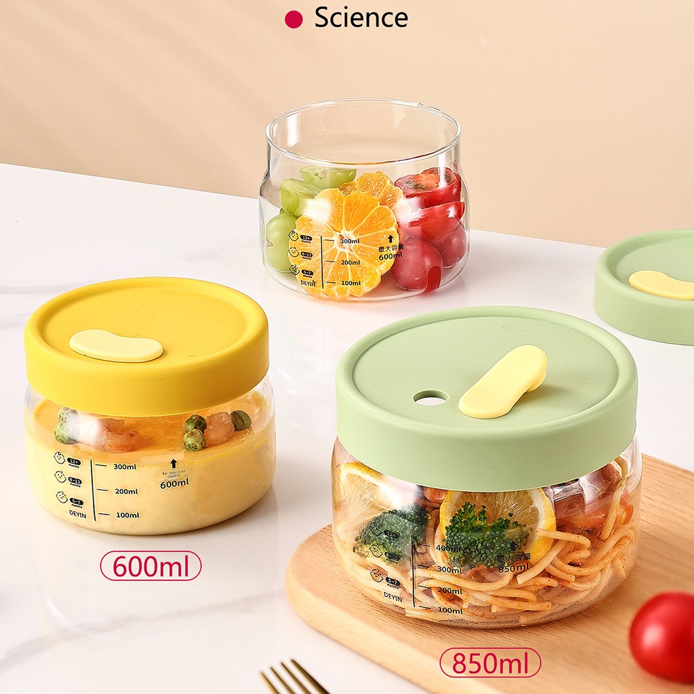 Meal Prep Glass Containers Oven Safe - 600-850ml Glass Food Storage Container Airtight