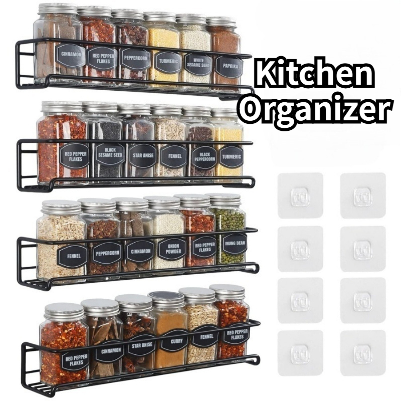 2PCS Kitchen Spice Rack Metal  - Spice Jar Labels recension och pris