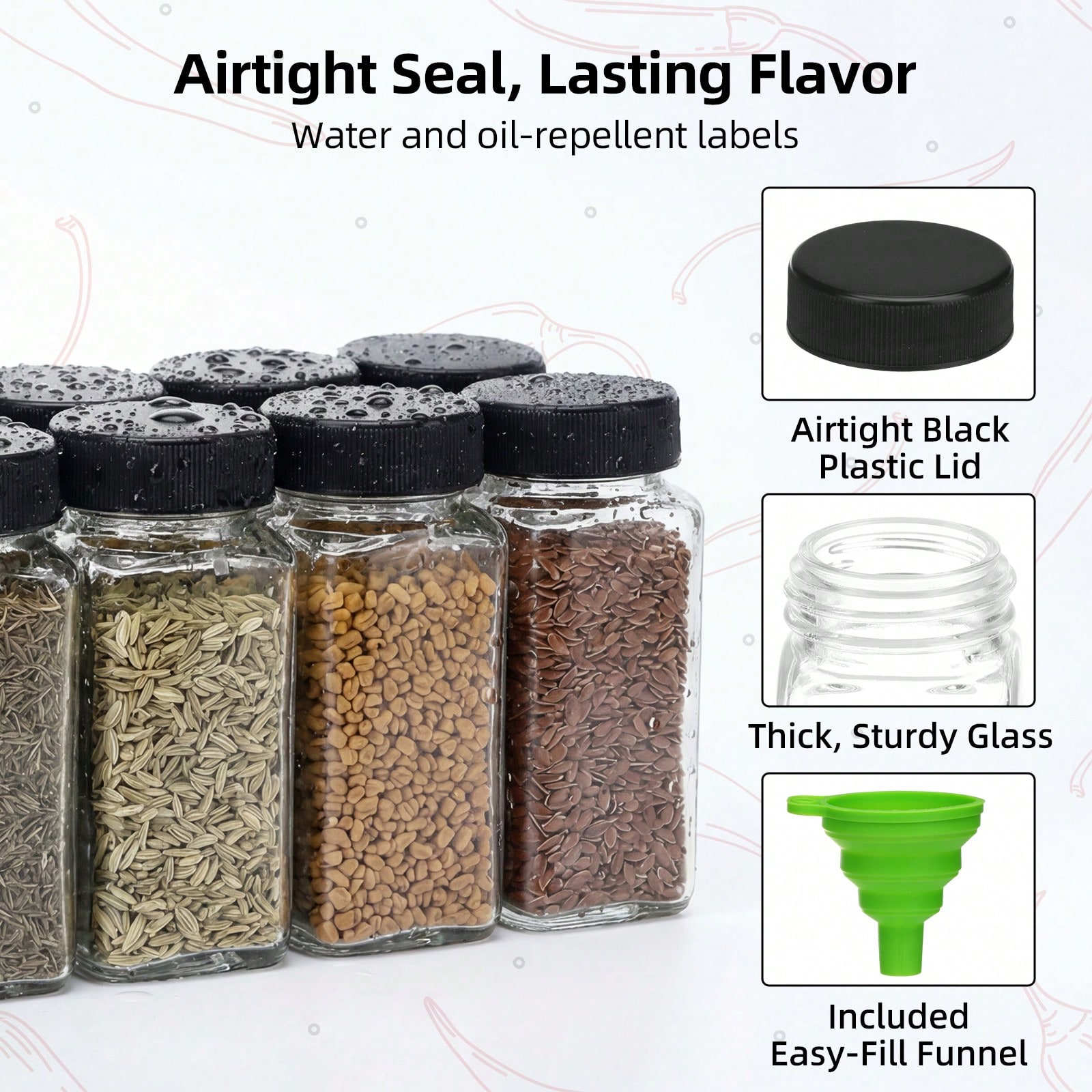 16/24‑Pack 4oz Square Glass Sp - Spice Jar Labels recension och pris