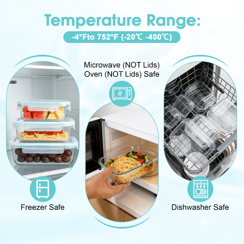 Glass Food Storage Containers  - Meal Prep Glass Containers Oven Safe recension och pris