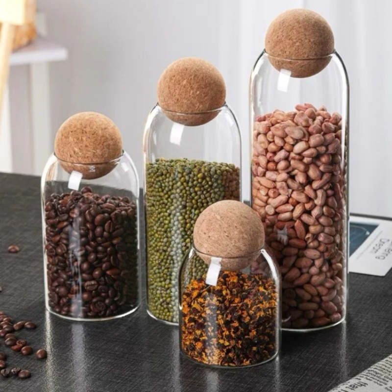 Glass Storage Jars with Ball C - Spice Jar Labels recension och pris