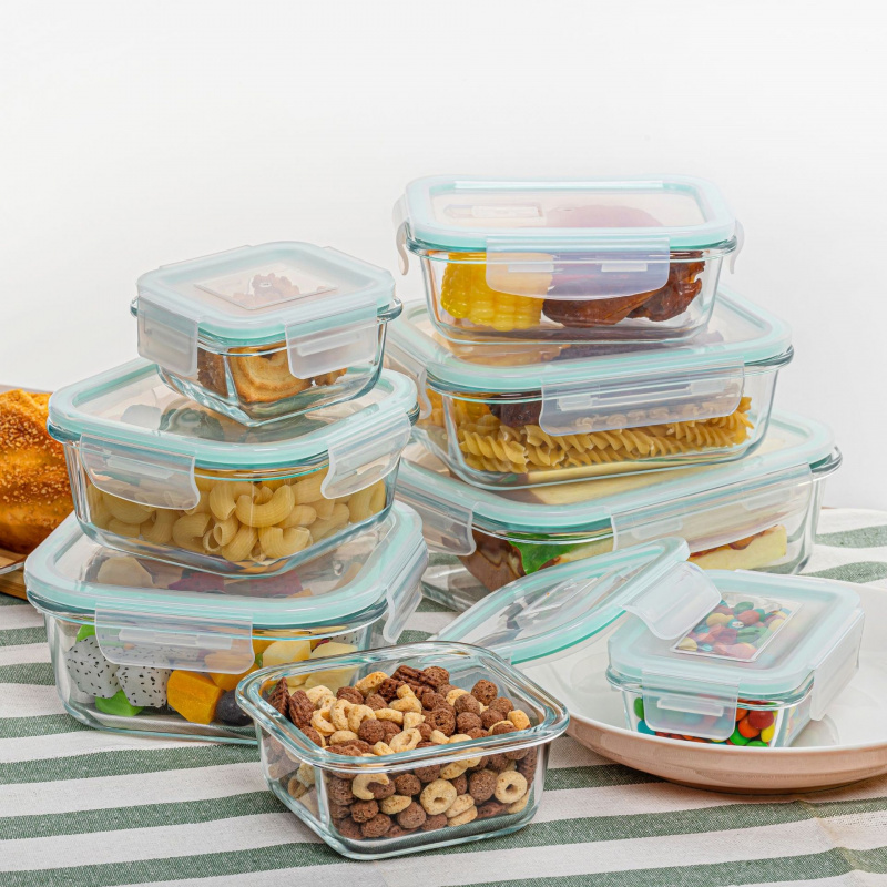 8Pcs Sealed Glass Food Storage - Meal Prep Glass Containers Oven Safe recension och pris
