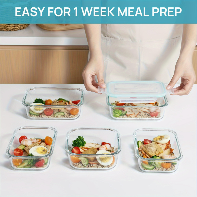 8Pcs Sealed Glass Food Storage - Meal Prep Glass Containers Oven Safe recension och pris
