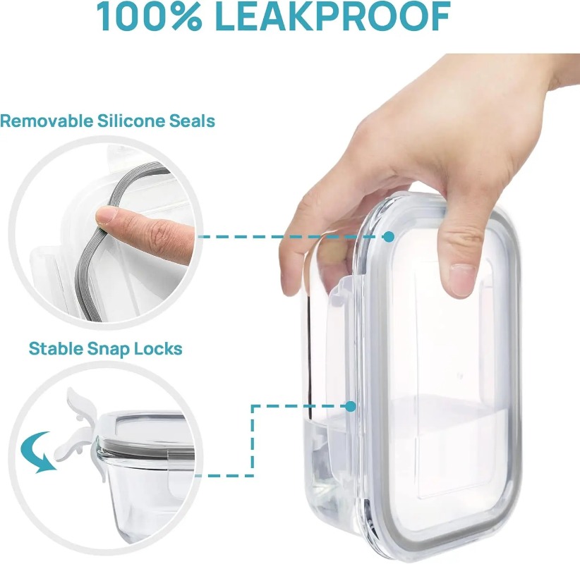 Glass Food Storage Containers  - Meal Prep Glass Containers Oven Safe recension och pris