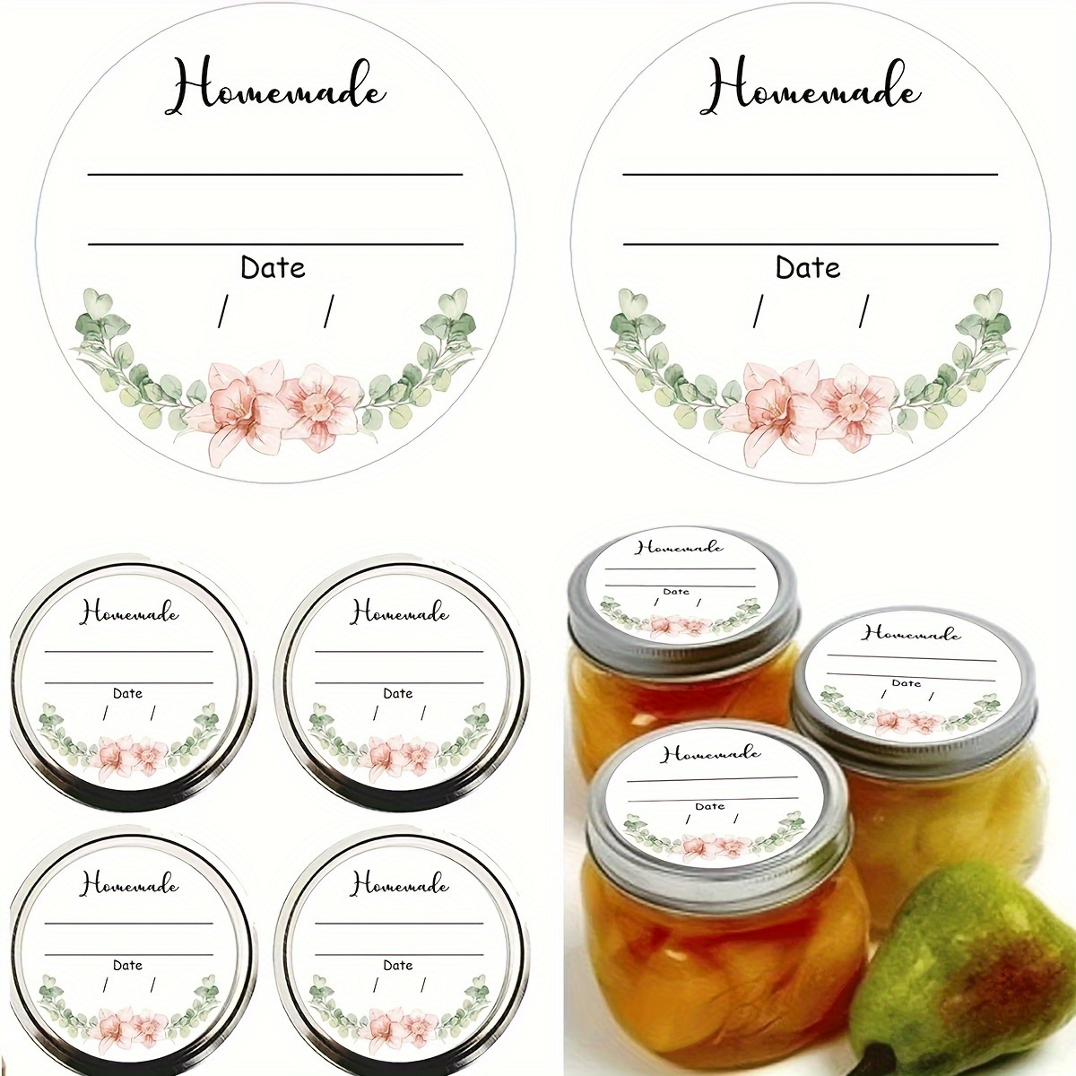 Watercolor Floral Canning Labe - Spice Jar Labels recension och pris