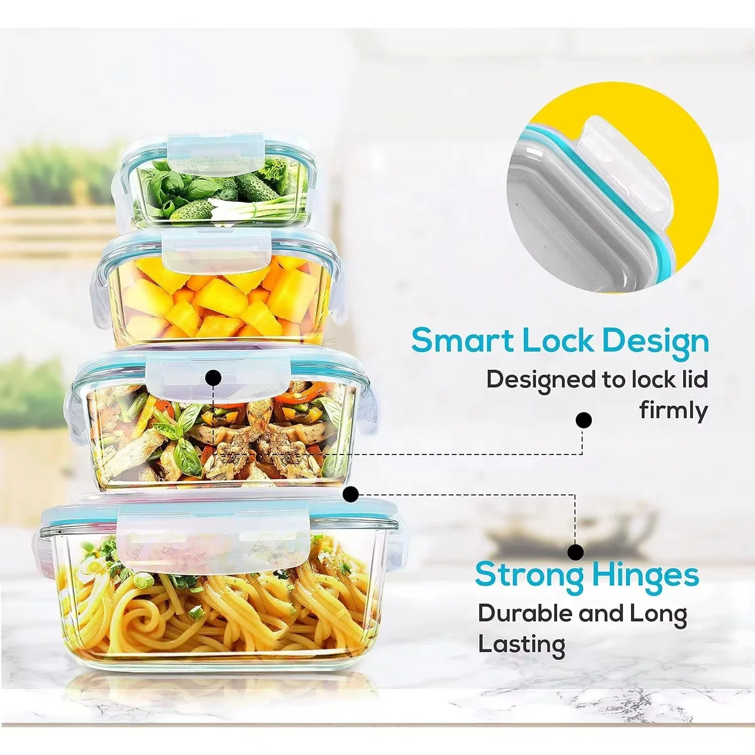 Glass Lunch Box Food Storage C - Meal Prep Glass Containers Oven Safe recension och pris