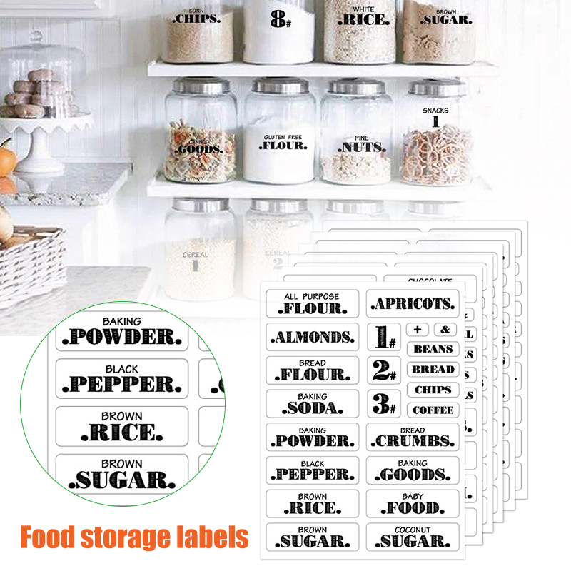 132pcs Kitchen Food Stickers W - Spice Jar Labels recension och pris