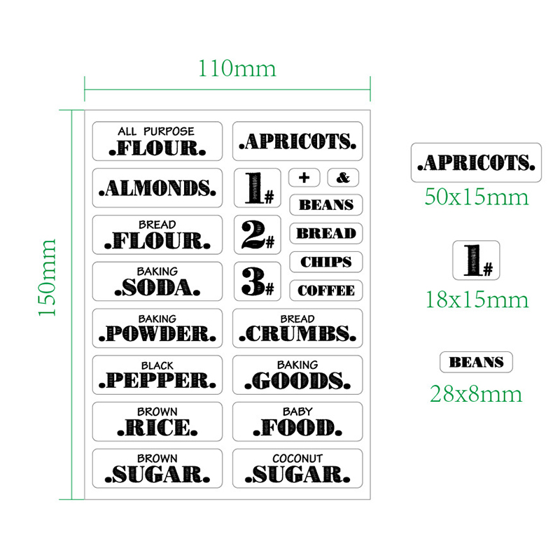 132pcs Kitchen Food Stickers W - Spice Jar Labels recension och pris