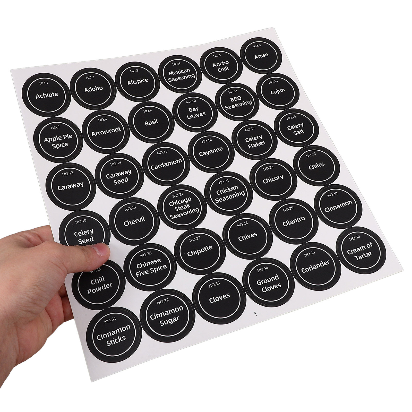 20Sheets Black Waterproof Roun - Spice Jar Labels recension och pris