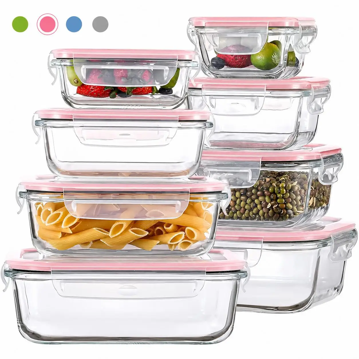 8/12Pcs Stackable Borosilicate - Meal Prep Glass Containers Oven Safe recension och pris