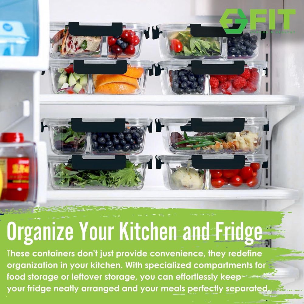 Meal Prep Containers, 2 & 3 Co - Meal Prep Glass Containers Oven Safe recension och pris