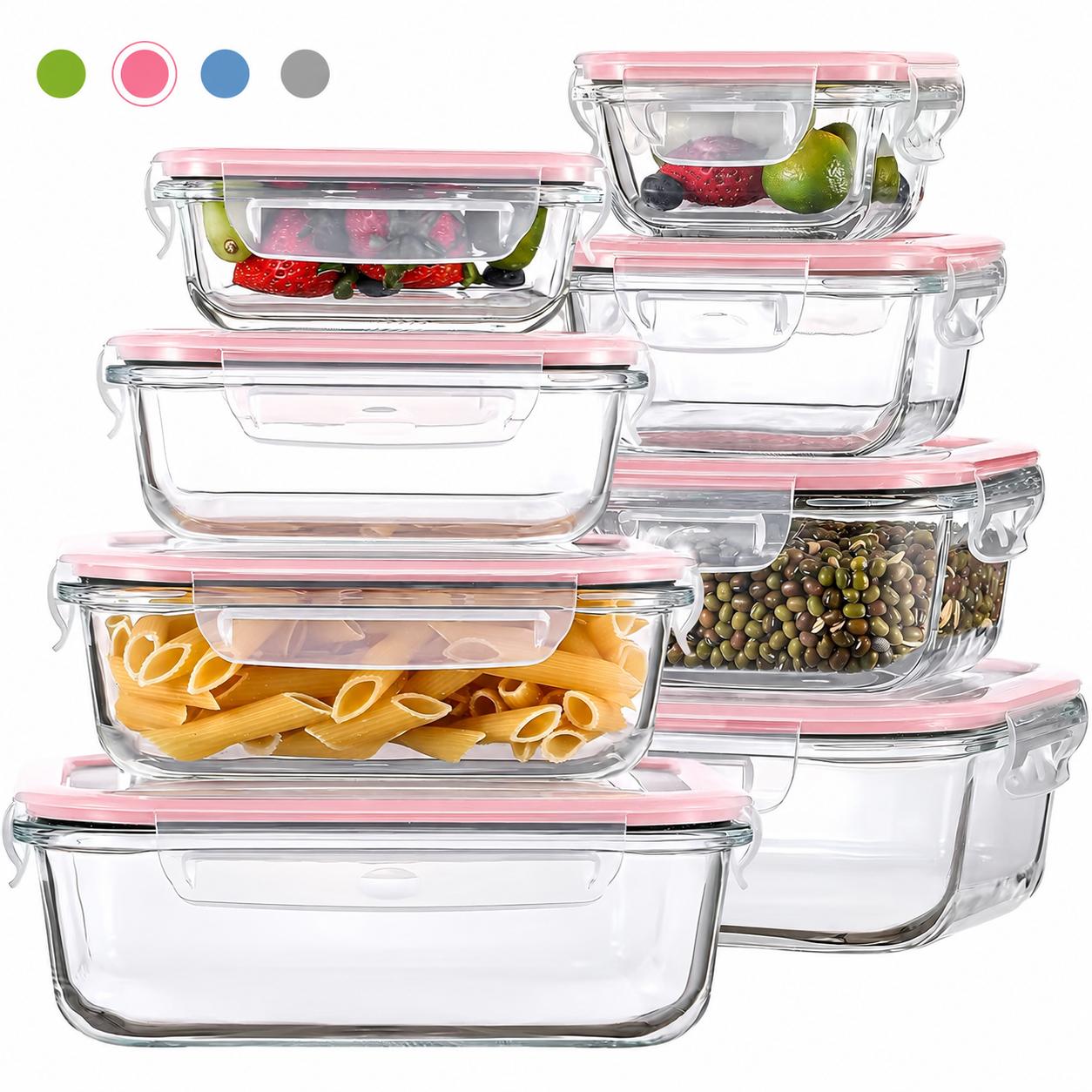 8/12Pcs Stackable Borosilicate - Meal Prep Glass Containers Oven Safe recension och pris